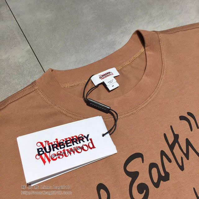 Burberry短袖 19春夏聯名新款 oversize版型 巴寶莉杏色T恤   tzy1695